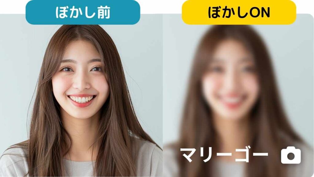 マリーゴーの写真のぼかし機能